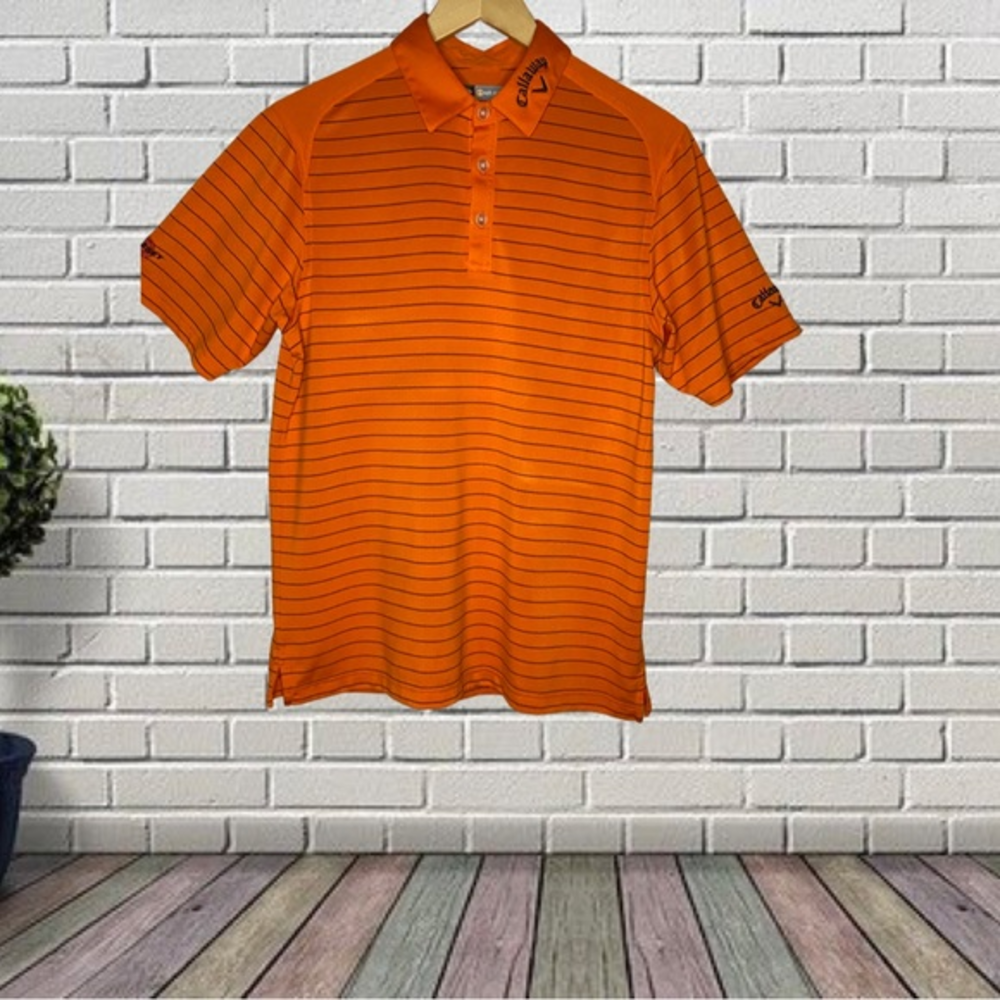 Men’s‎ Orange Callaway Short Sleeve Golf Shirt Polo Opti-Dri Size Small